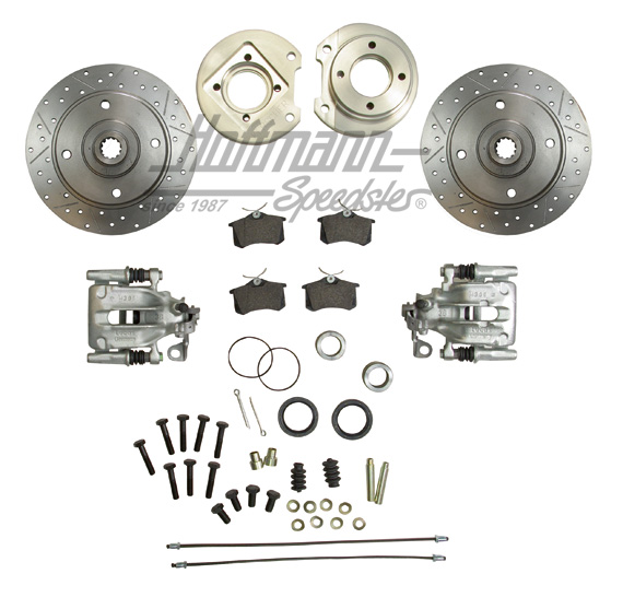 Rear axle disc brake kit, perforated/louvered, 4-holes/130mm, IRS                                   