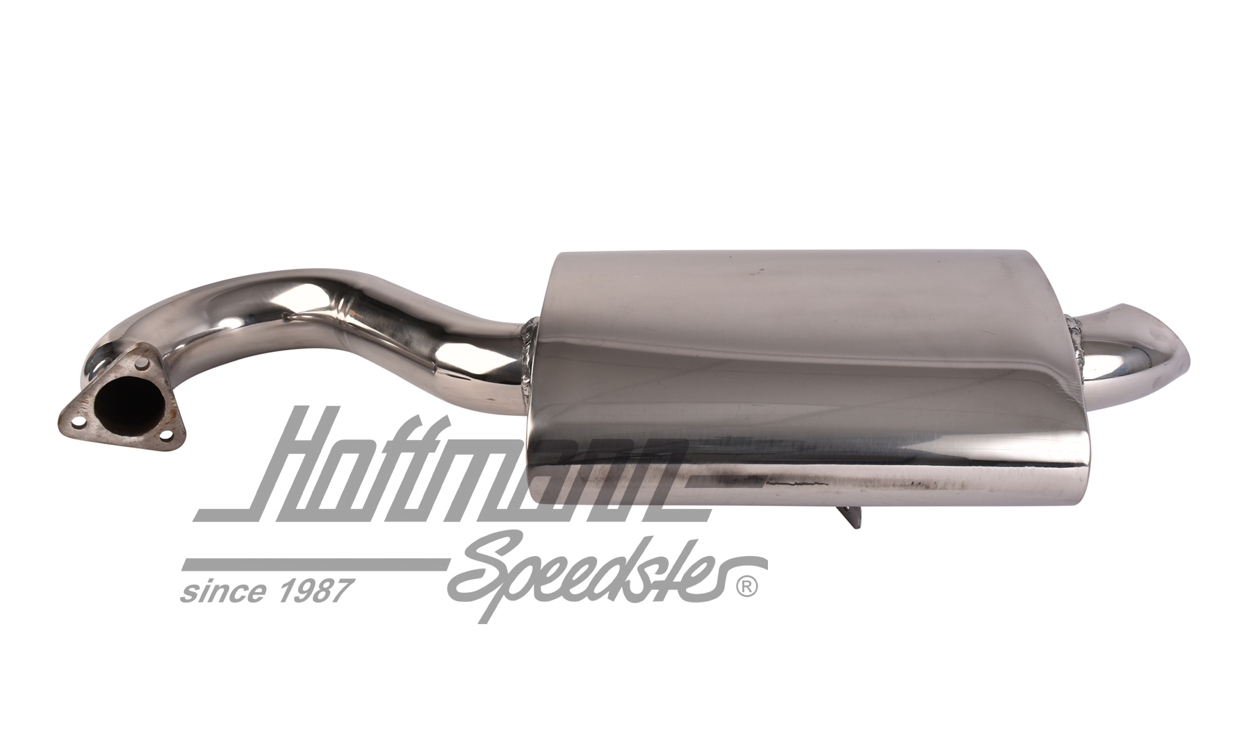 Single exhaust muffler, Phat Boy, stainless steel                                                   