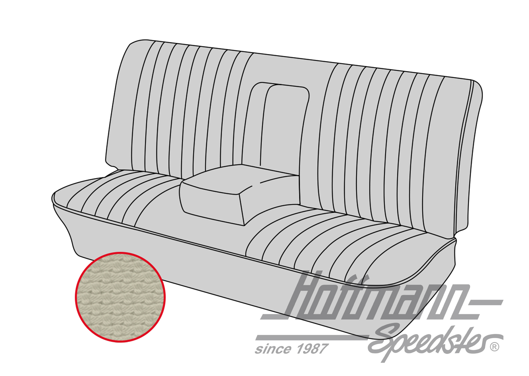 Seat bench cover, Type 3, 8.72-7.73

, off-white | 43-3213-05 | 069-9626-05