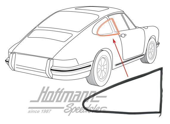 Seal, vent wing, outer, -77, right | 901 543 902 20 | 515-0980-02
