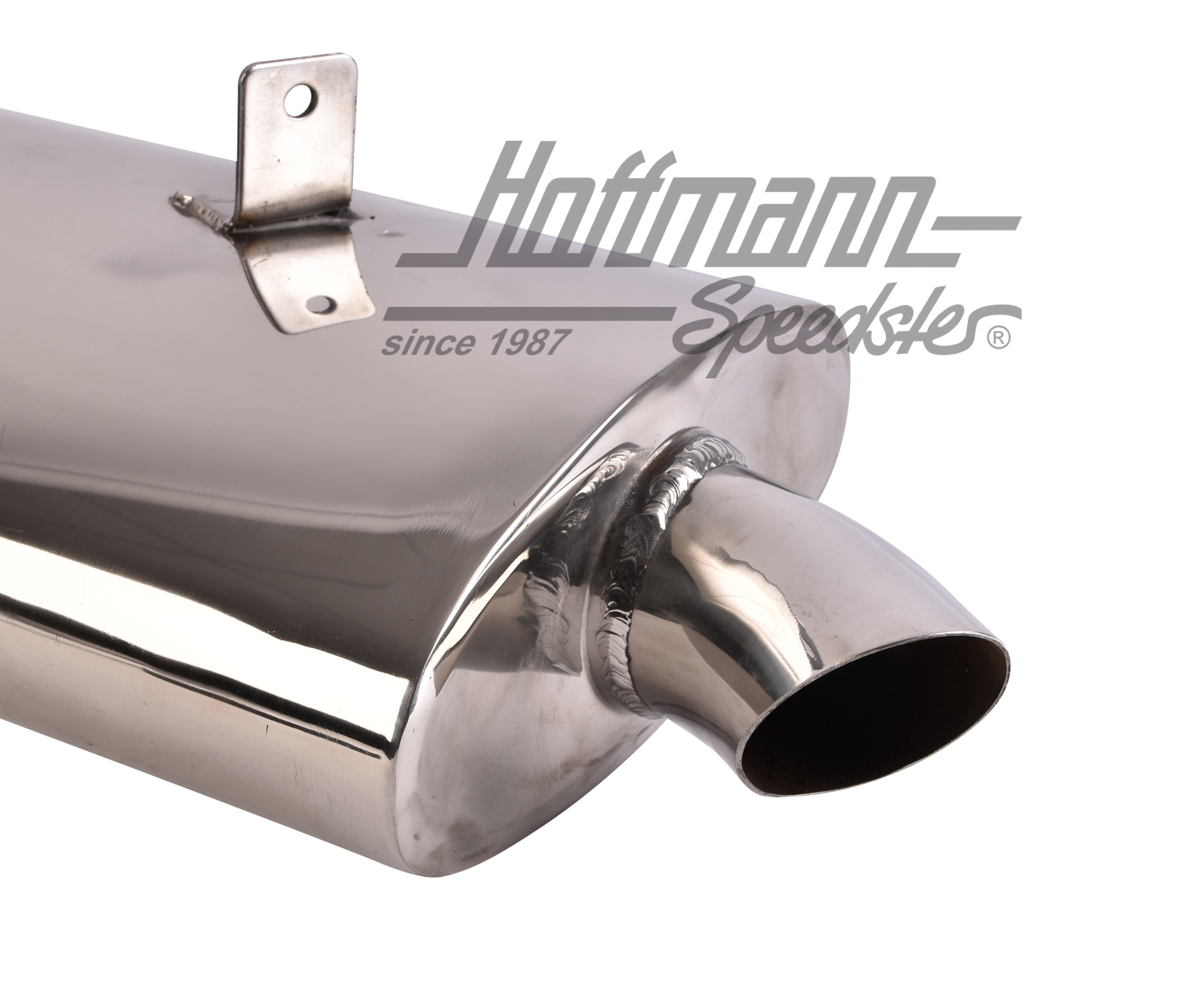 Single exhaust muffler, Phat Boy, stainless steel                                                   
