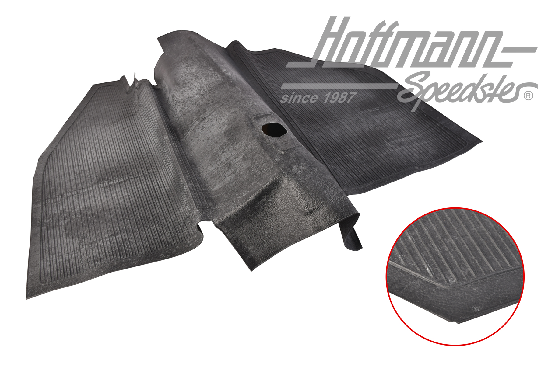 Rubber covering, floor panel, front, black | 1BM 863 703 | 020-0027-02