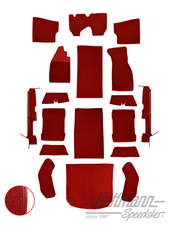 Carpet kit, Beetle Sedan, 8.72-, red |  | 026-5826