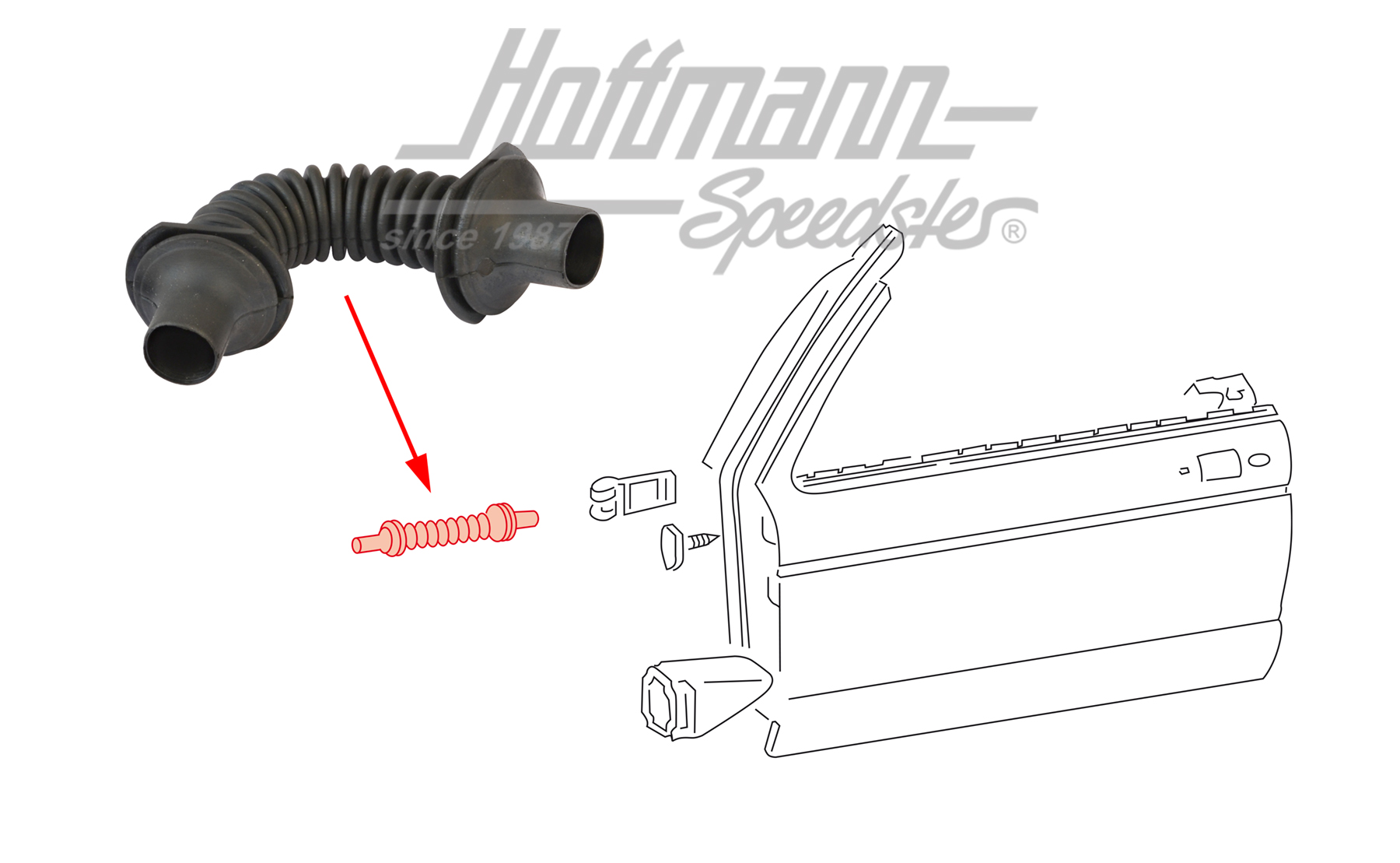 Bellows, A-pillar/door, Golf 1 Convertible | 155 959 845 A | 190-7420