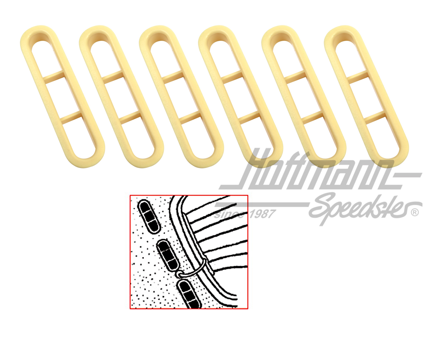 Air exhaust covers, interior, ivory colour | 311 819 465 A  IV | 055-7174