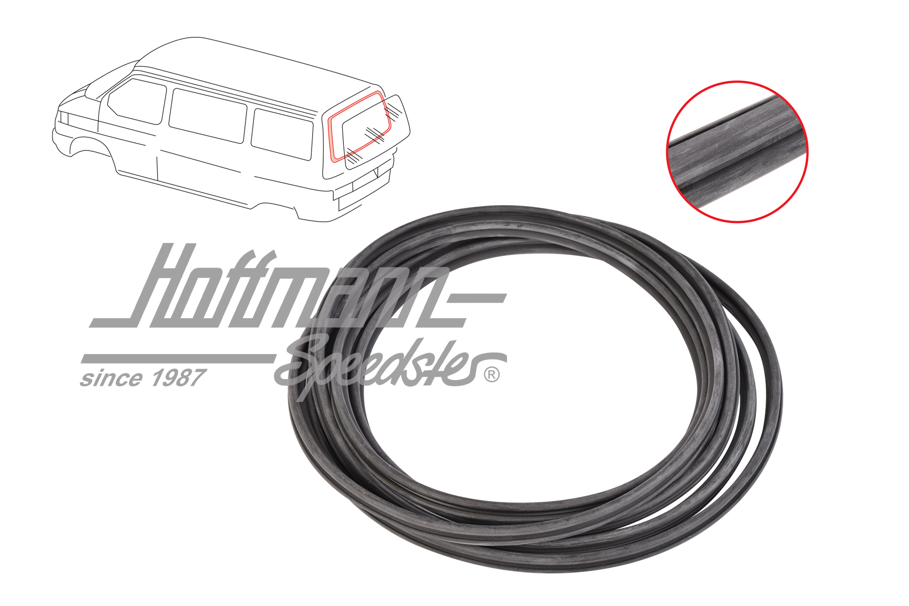 Seal, rear window, hatchback
, Bus T4 | 701 845 121 A/R | 408-1444