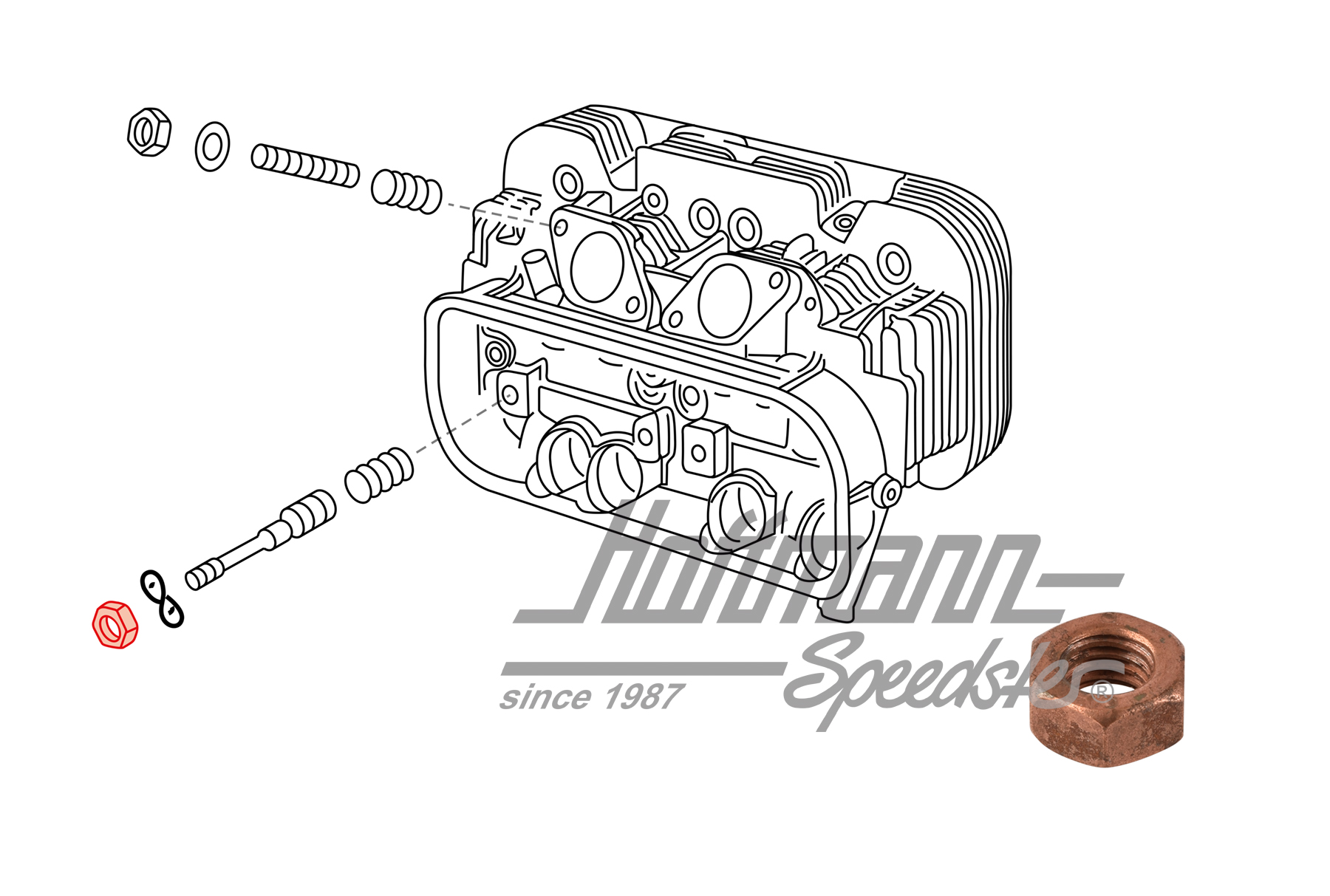 Nut, stud bolt, rocker arm, M7 
 | N  011 007 7 | 092-0493-33
