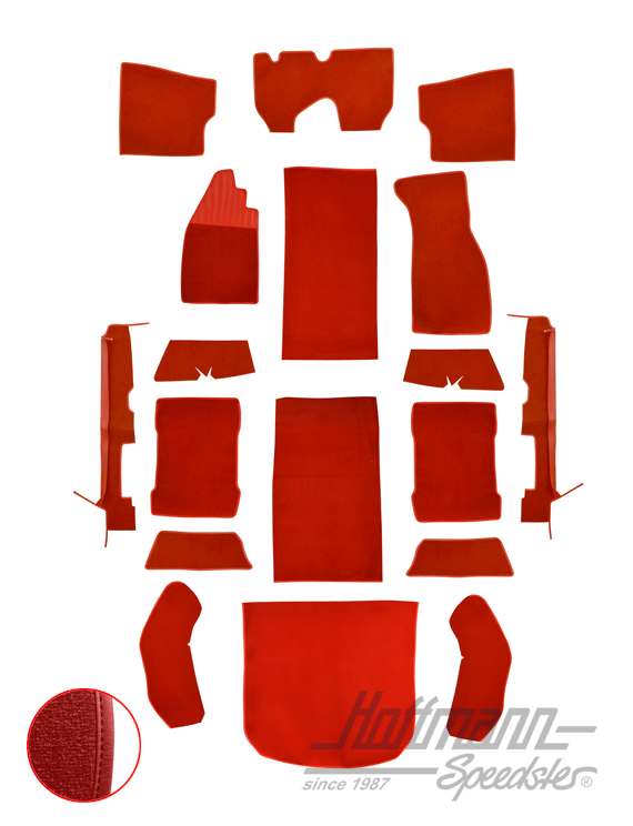 Carpet kit, Beetle Sedan, 8.72-, light red |  | 026-5827