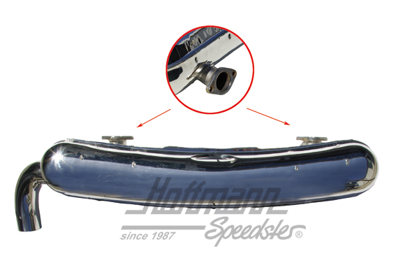 Sports exhaust, stainless steel, 1x70mm, 73-75                                                      