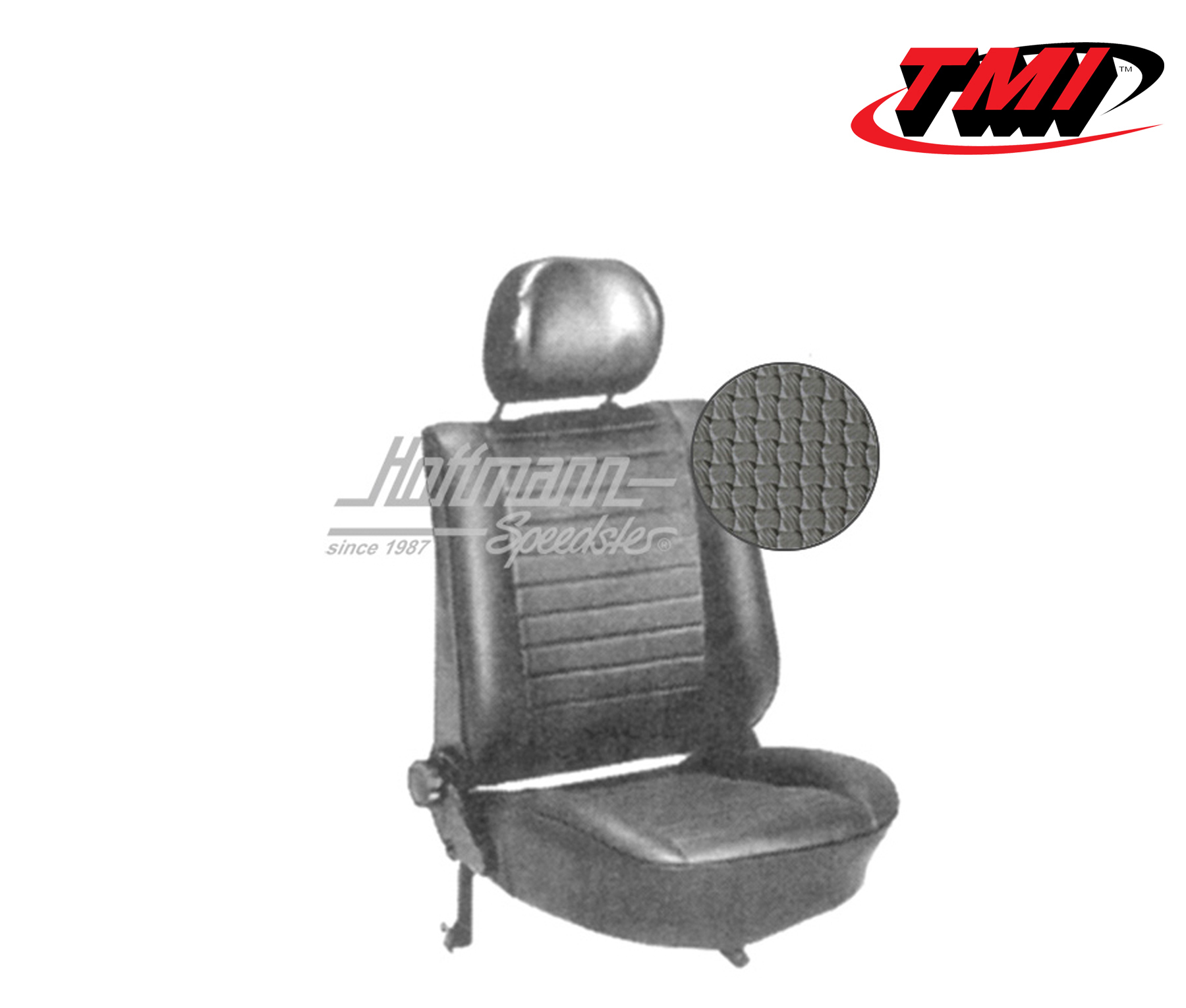Seat upholstery, Conv., 8.76-, Basketweave, grey | 43-1328-06 | 055-6435