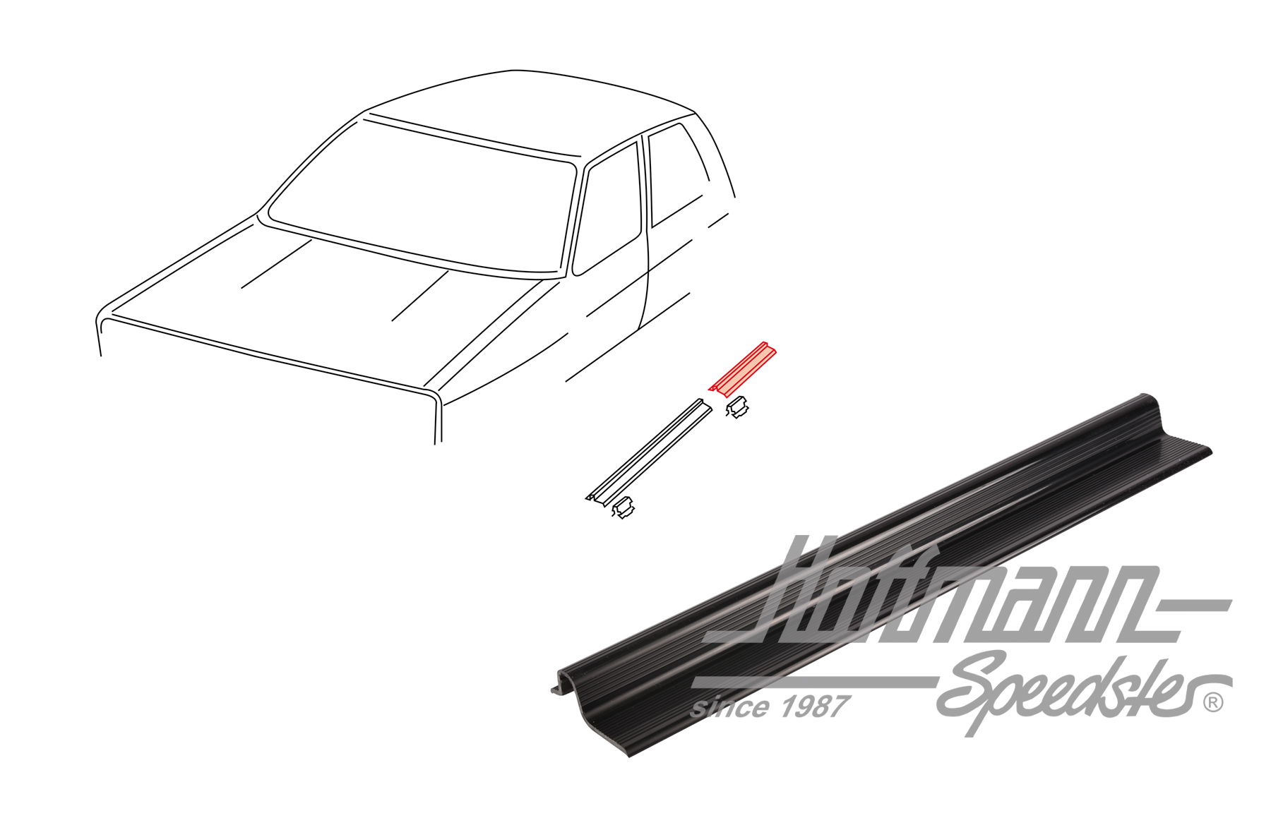 Rocker panel trims, Golf 1, 4-doors, rear | 173 853 371 B | 180-3164