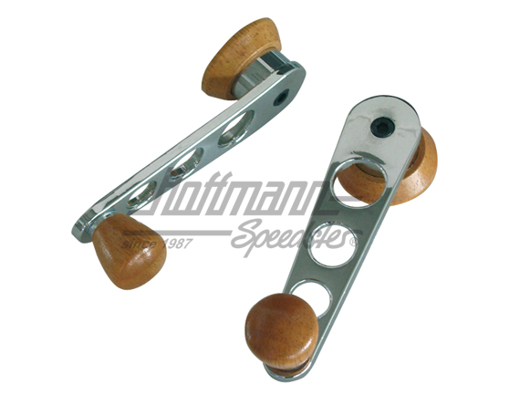 Window winders, chromed/wood, 8.67-                                                                 