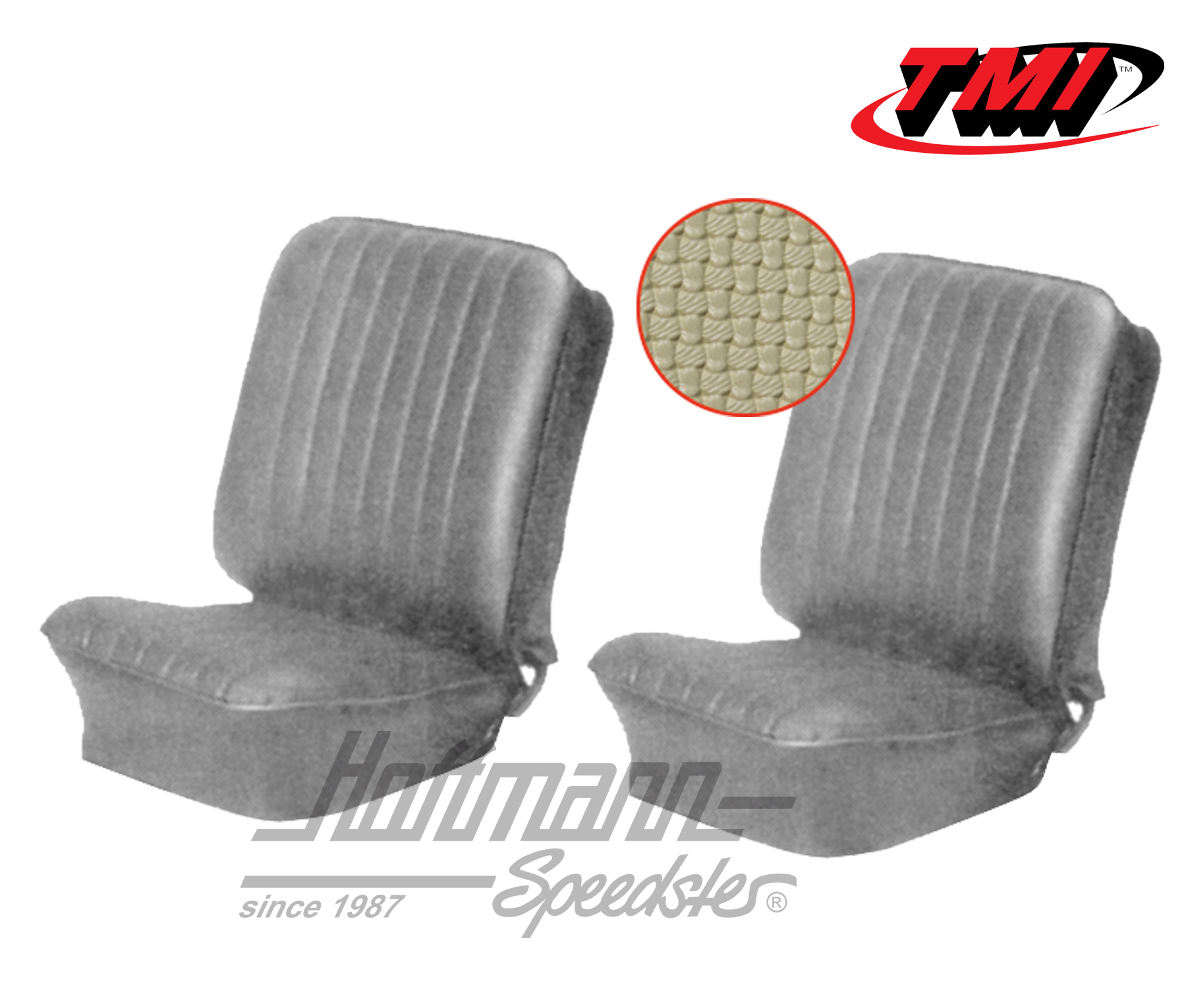 Seat upholstery, Karmann Ghia, front, 66-67, beige | 43-1503-04 | 066-0069-30