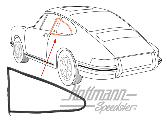 Seal, vent wing, outer, -77, left | 901 543 901 20 | 515-0980-01