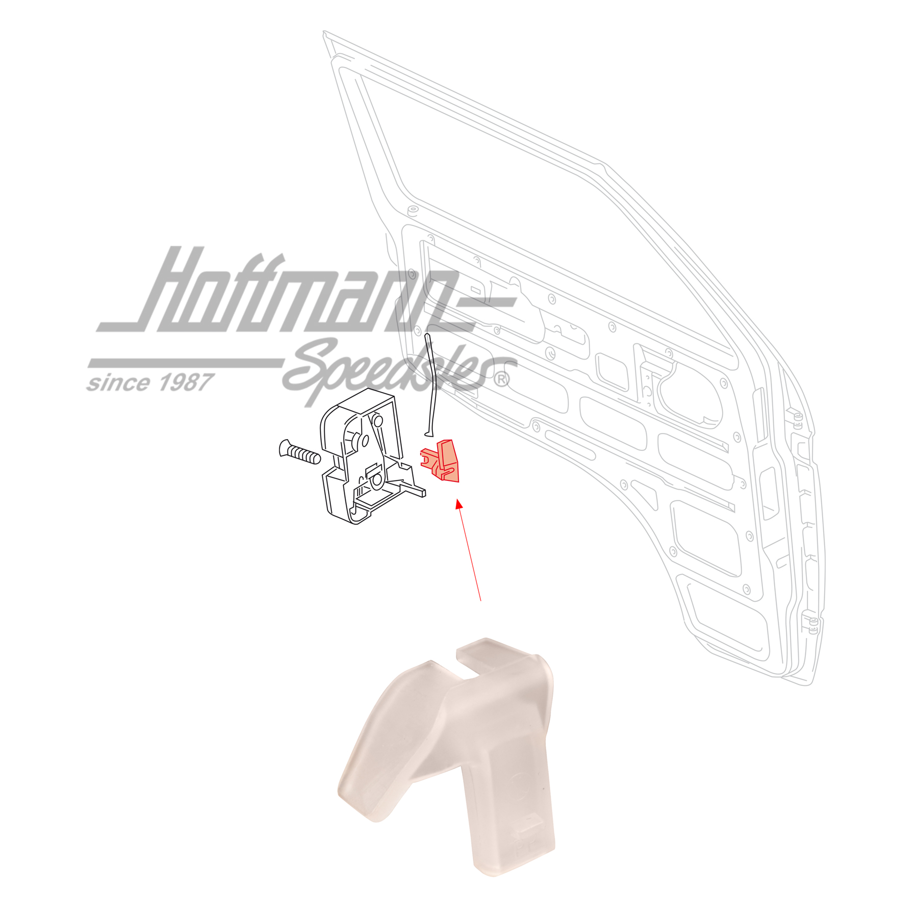 Clip, pull rod, door lock pull, left | 251 837 079 | 360-4130-01