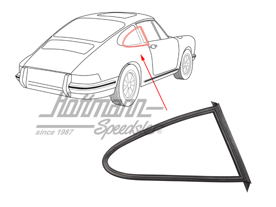 Seal, side window, 911 Coupé, 78-89, right                                                          