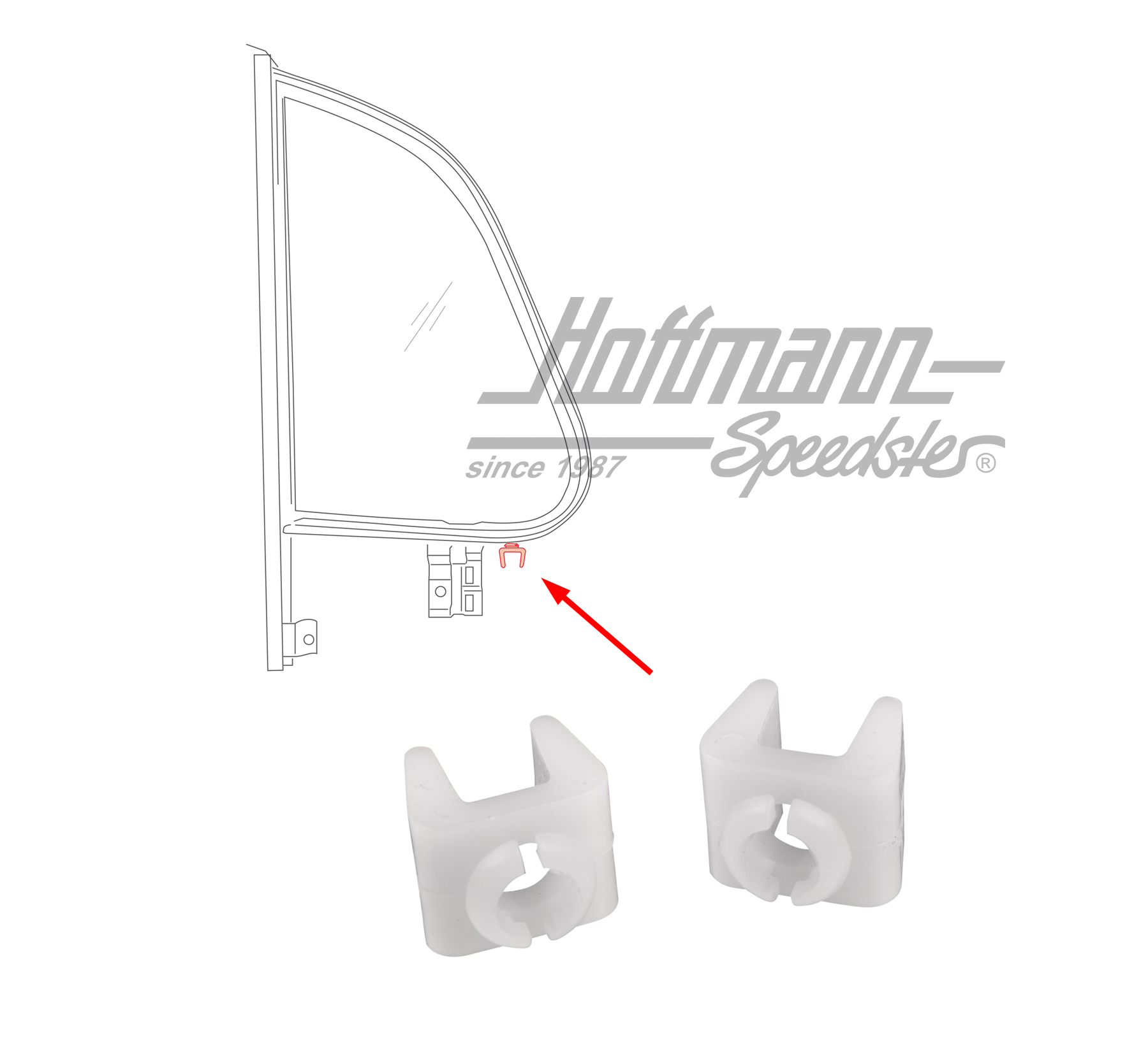 Clips, vent-window frame, 8.64- | 111 837 469 | 020-5196-30