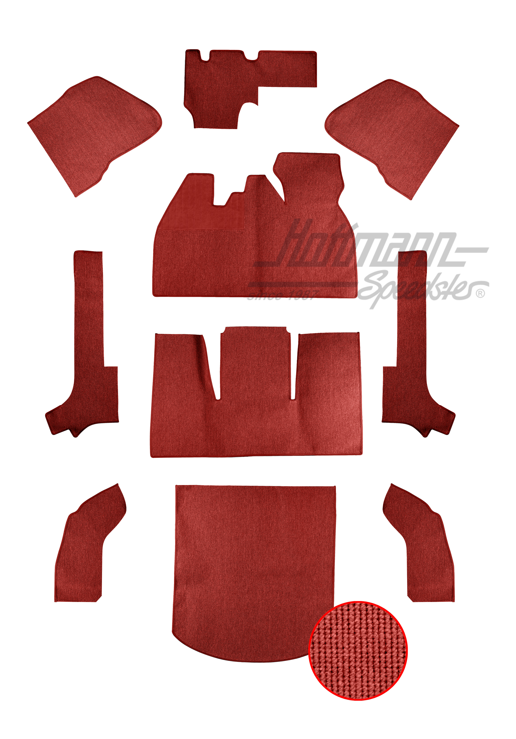 Carpet kit, Convertible, 56-64, hair yarn (10), red |  | 026-5044-06