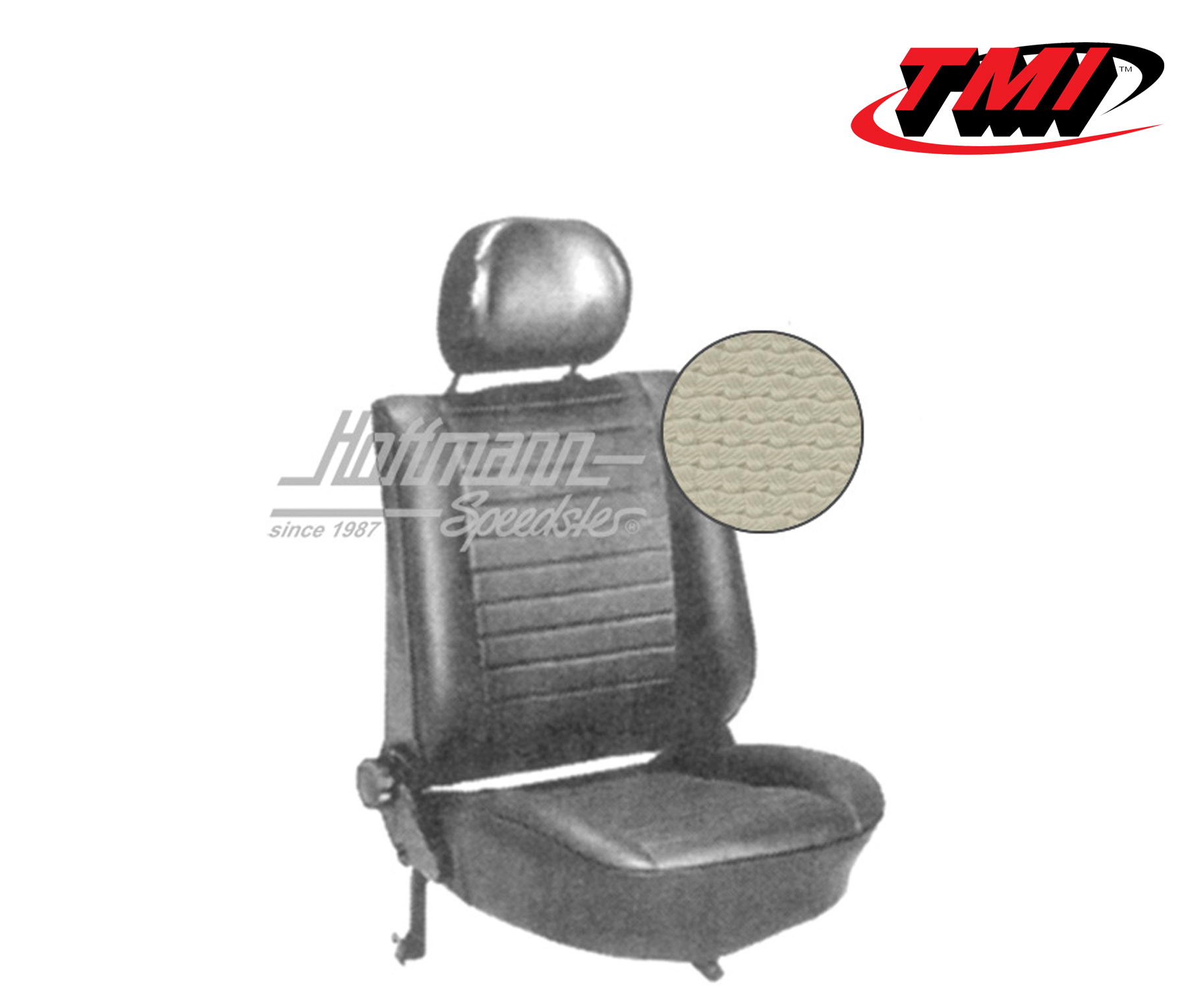Seat upholstery, Conv., 8.76-, Basketweave, off-white | 43-1328-05 | 055-6450