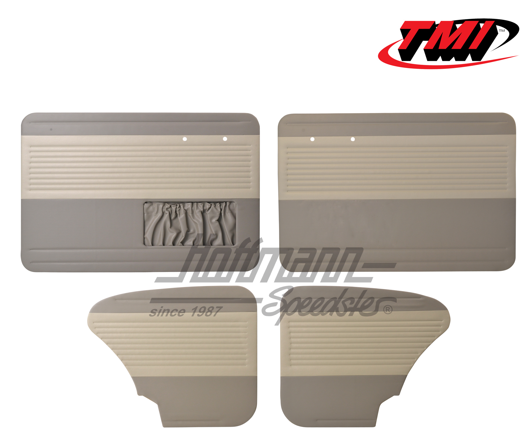 Door panels, Beetle Sedan, 64-66, off-white/grey | 19-1123-16-15 | 055-7514-03