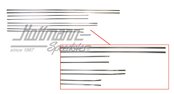 Moulding set, 8-pieces, Golf 1, silver | 171 898 111 S | 180-1180