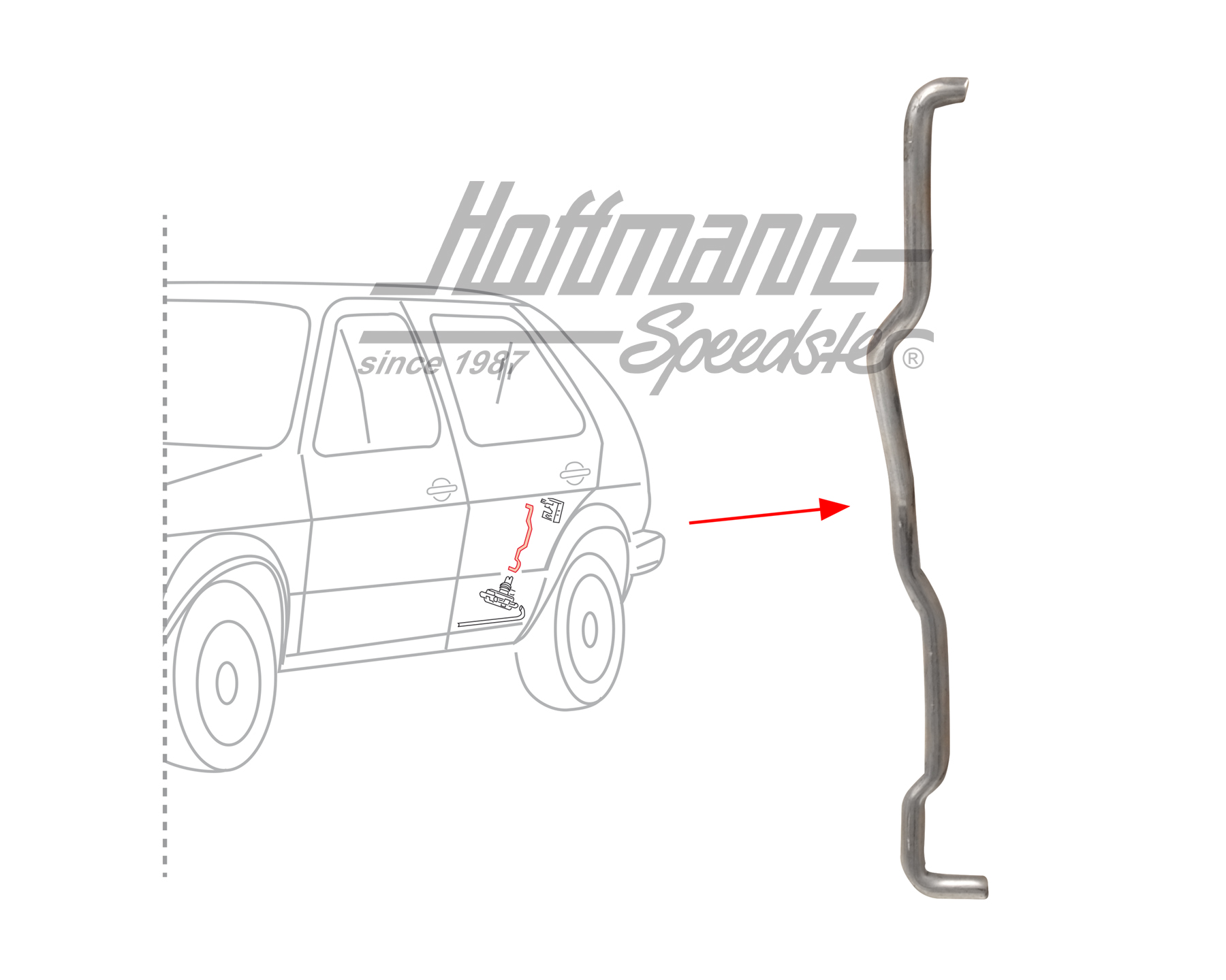 Connecting rod, control valve, rear, left | 193 839 297 | 208-1027-11