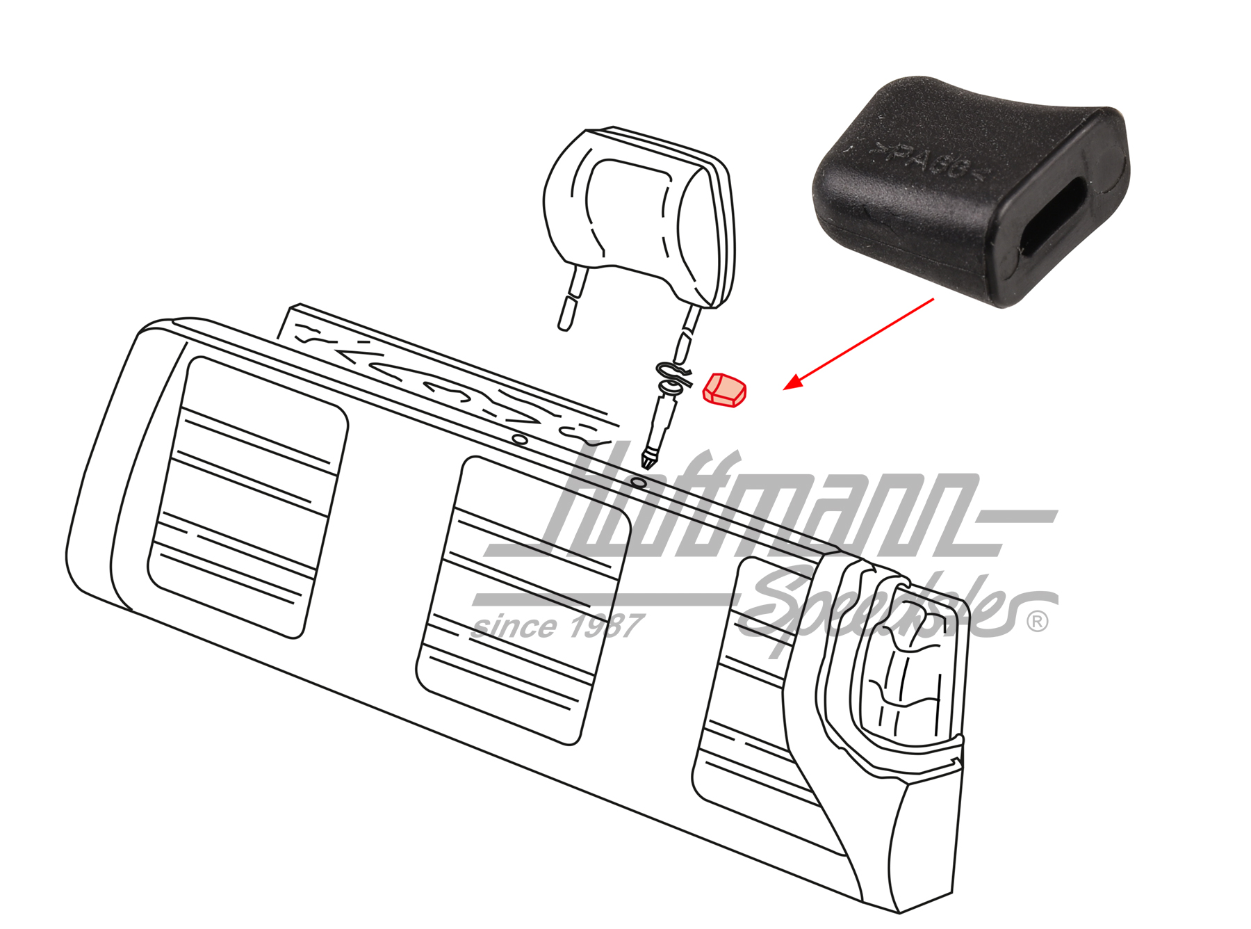 Knob, headrest fastener, Bus T3/T4 | 703 885 639 | 360-6130-10