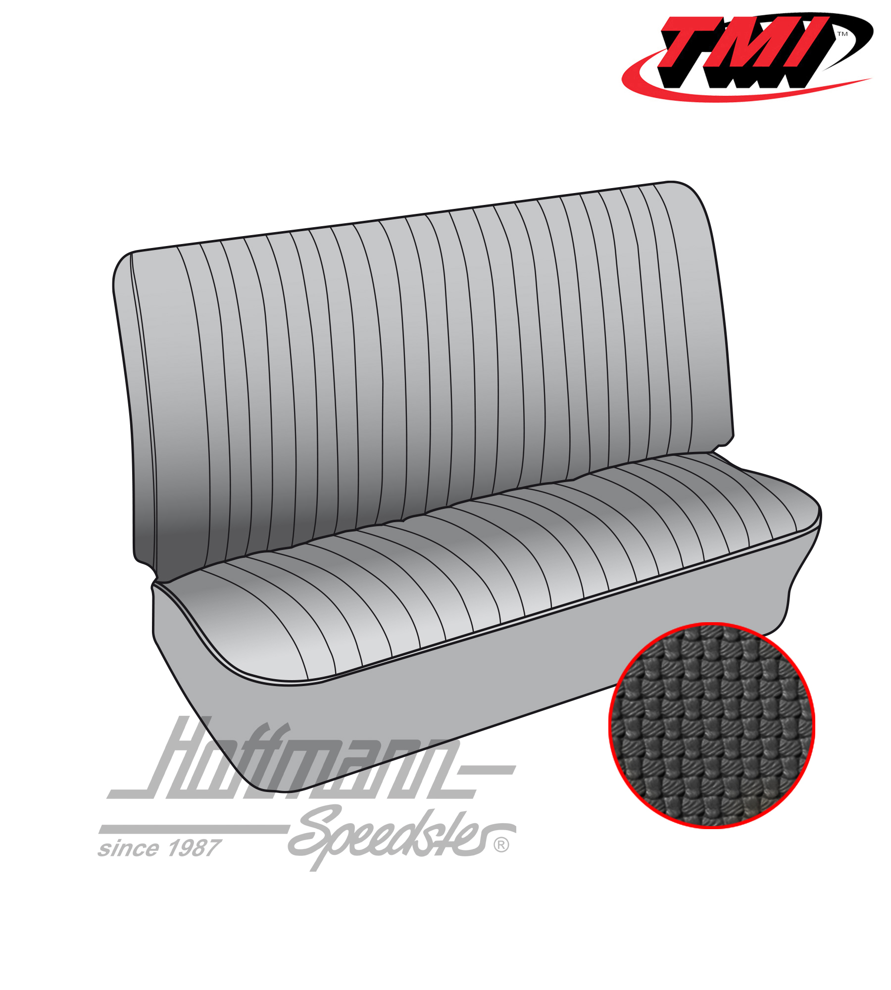 Seat upholstery, central bench 3/4, 66-67, black | 43-2137-01 | 098-0665-10