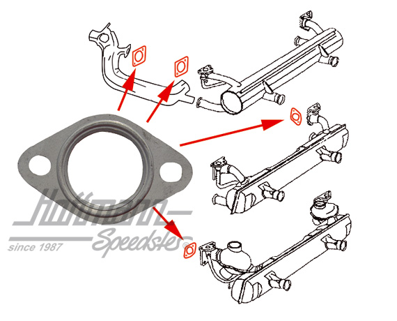 Gasket, between exhaust and cylinder head                                                           