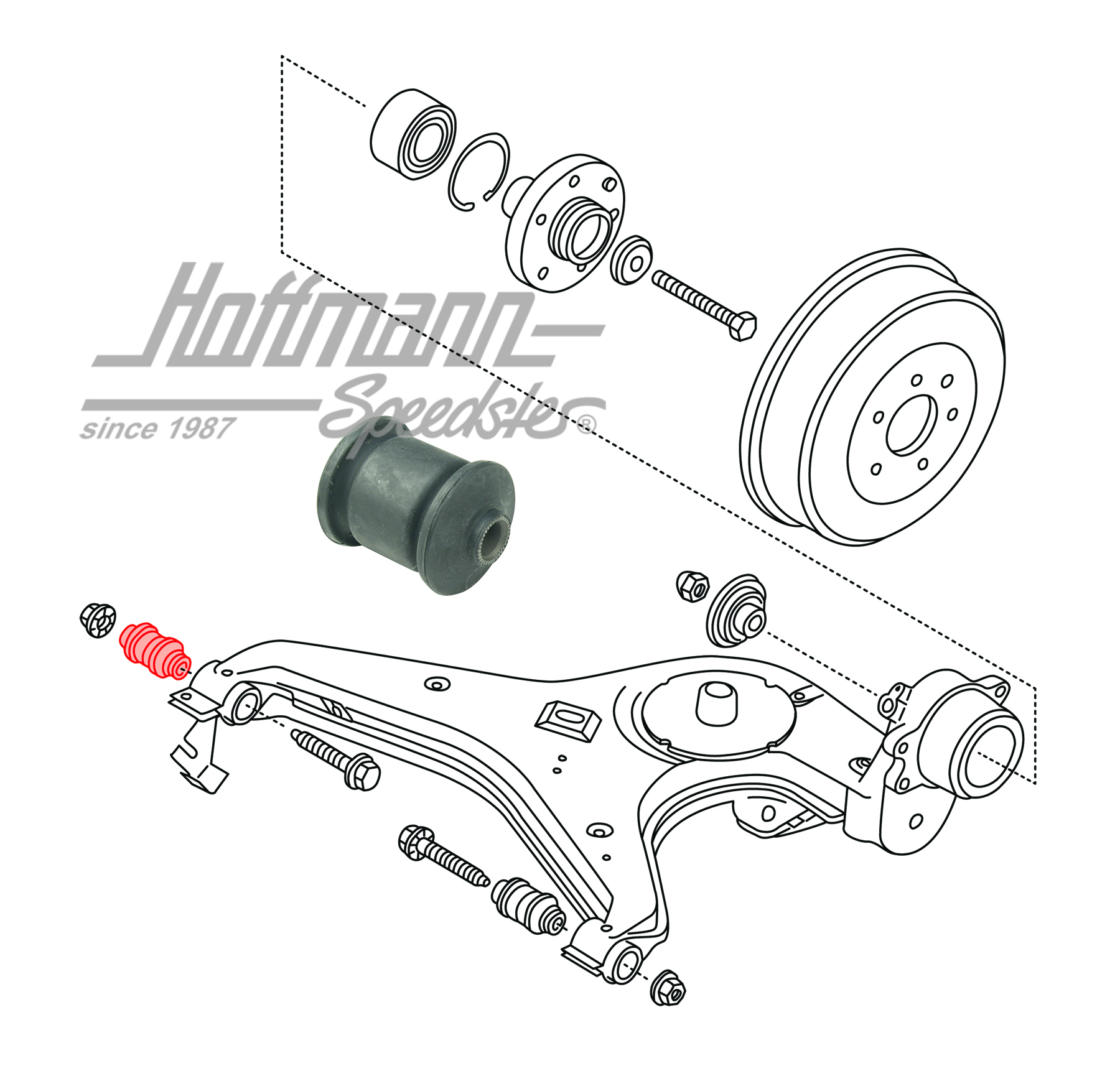 Axle-link mount, rear, Bus T3 | 251 501 131 A | 330-2110