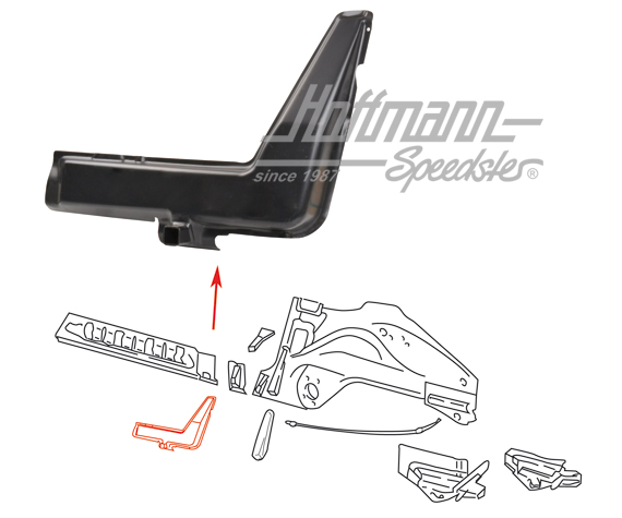 Reinforcing plate, rear, Convertible/Targa, left | 911 507 077 40 | 590-0620-01
