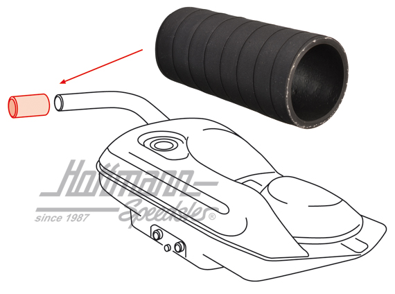Hose, tank filler neck, Porsche 911/912                                                             