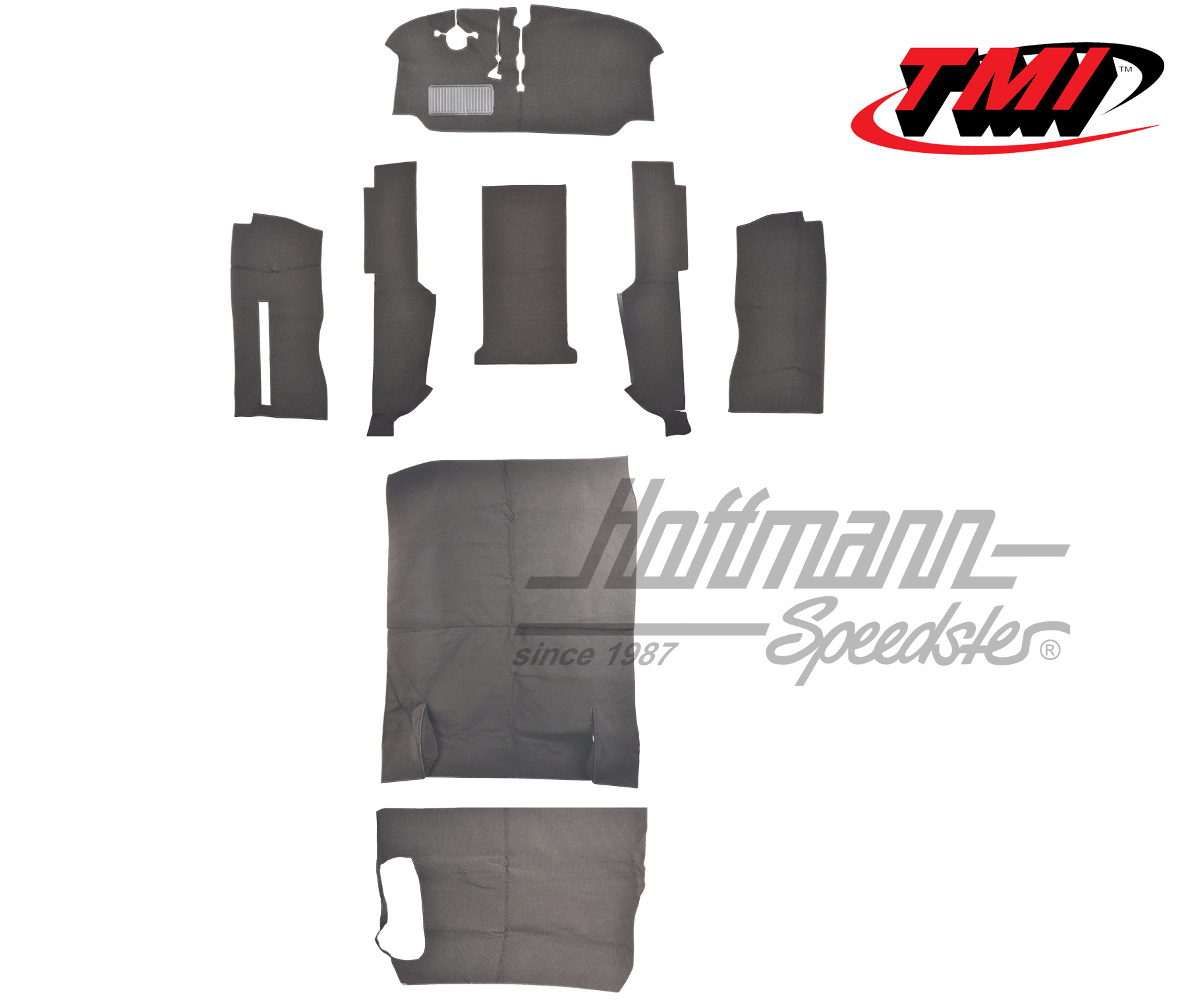 Carpet kit, Bus T2, 8.72-7.79, grey | 34-F2106-407 | 098-0030