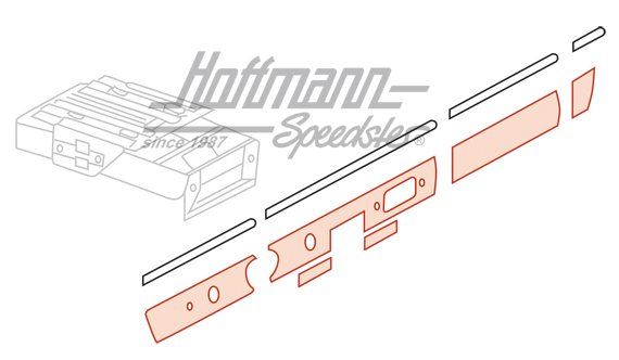 Cover, dashboard, 65-68, aluminium                                                                  