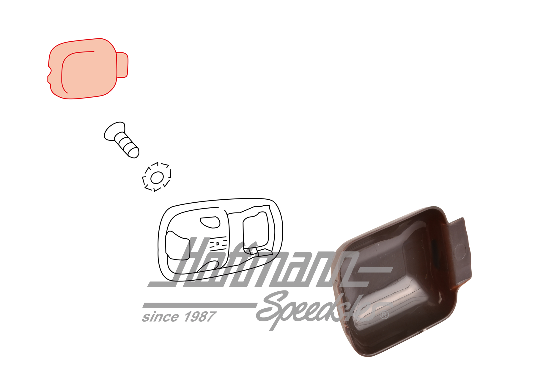 Inner door handle guard, brown | 311 837 247  90V | 020-2320-06