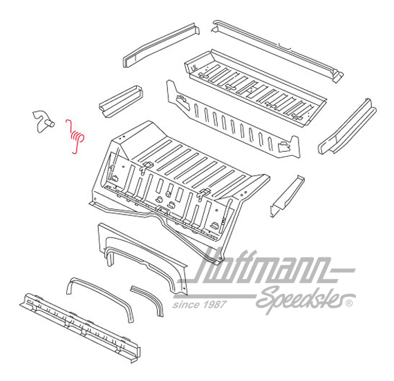 Spring, hook, rear bench, Type 181                                                                  