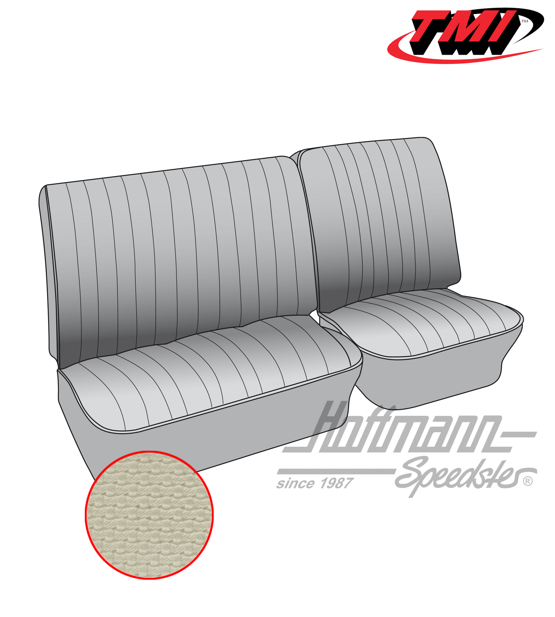 Seat upholstery, front bench, 62-67, off-white | 43-2111-05 | 098-0604-50