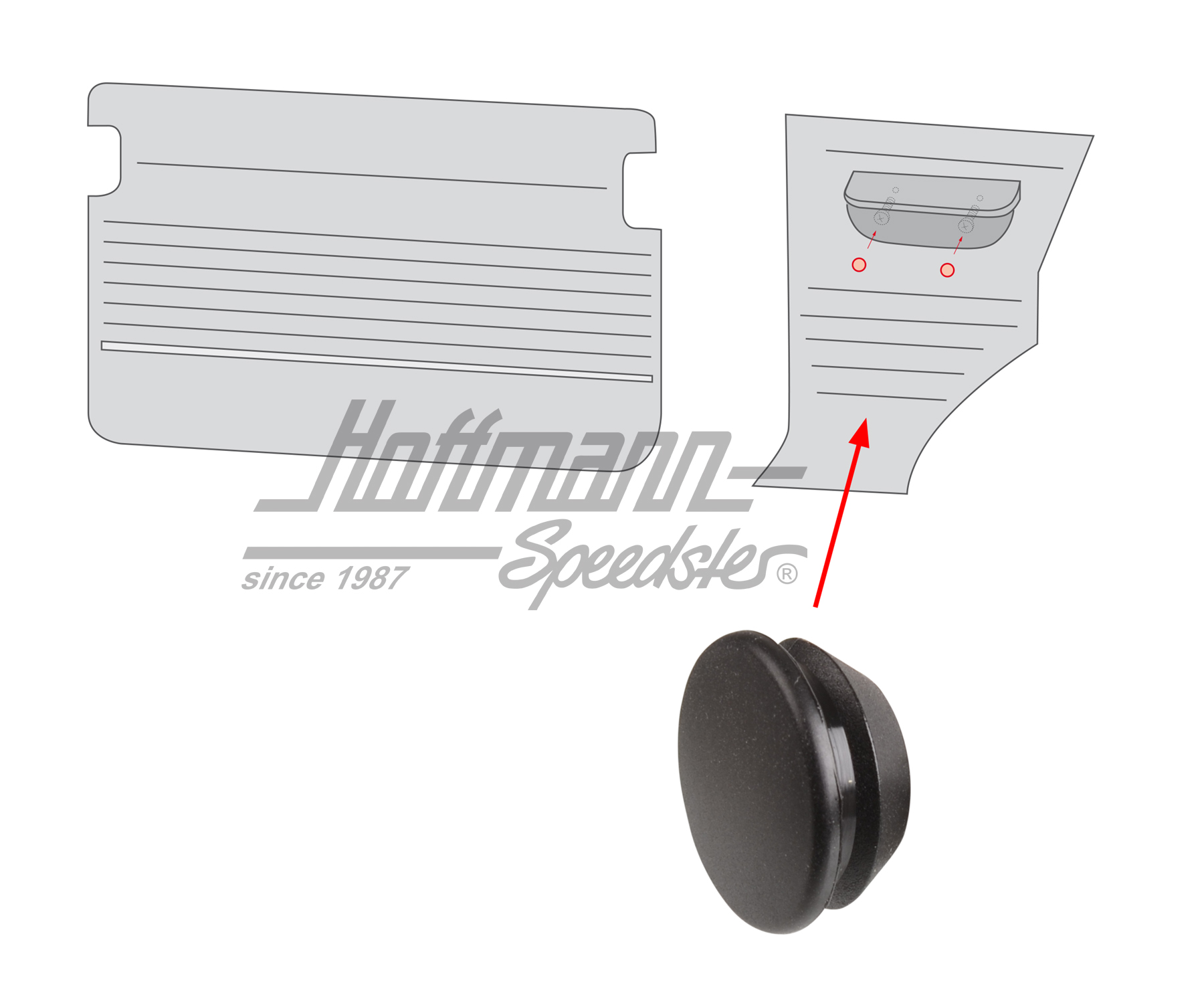 Cap, armrest, rear, Bus T2, 8.76-7.79 | 221 867 225 | 098-0172-10