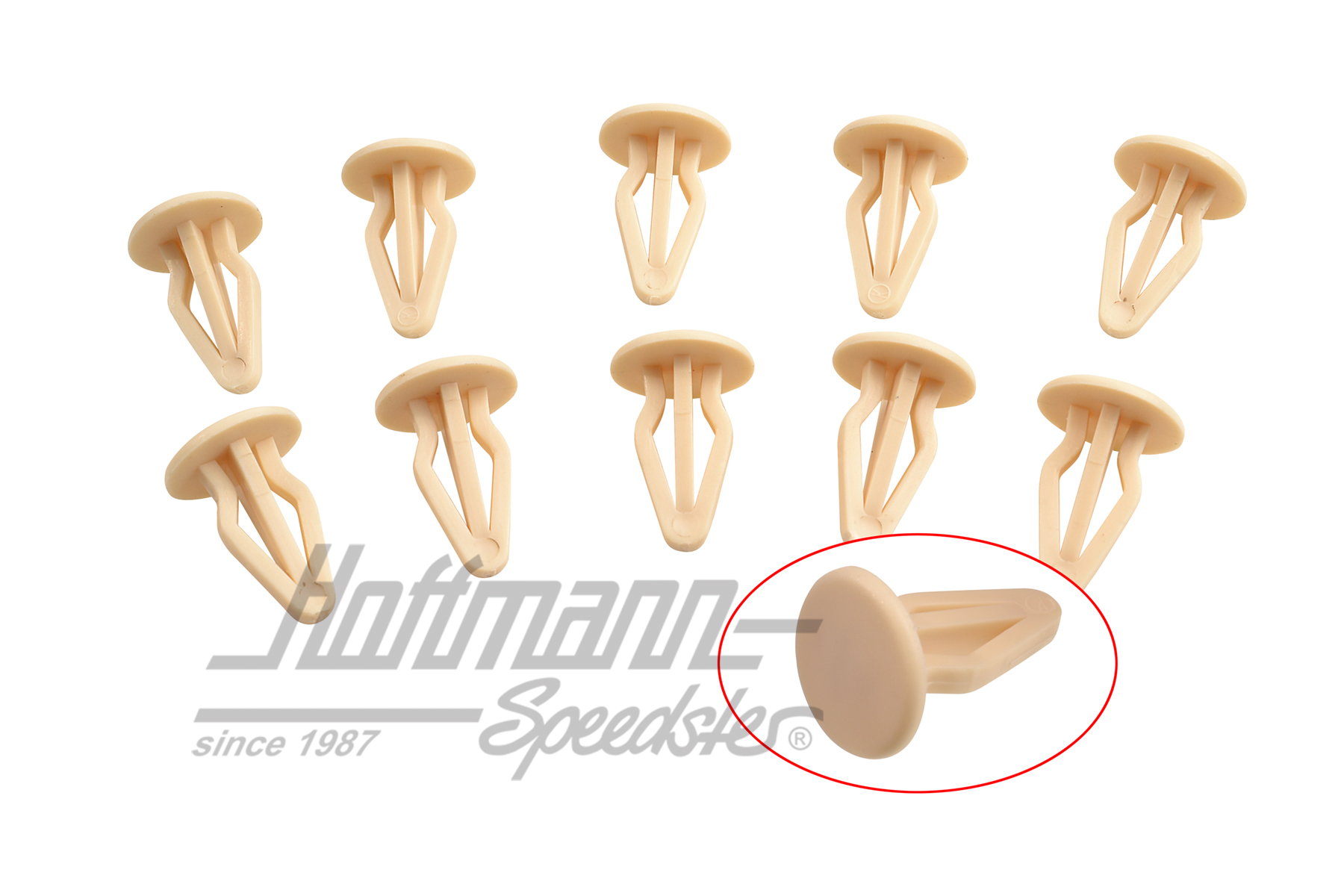 Clip, side/rear panel, white | 801 867 299  581 | 180-1912-16