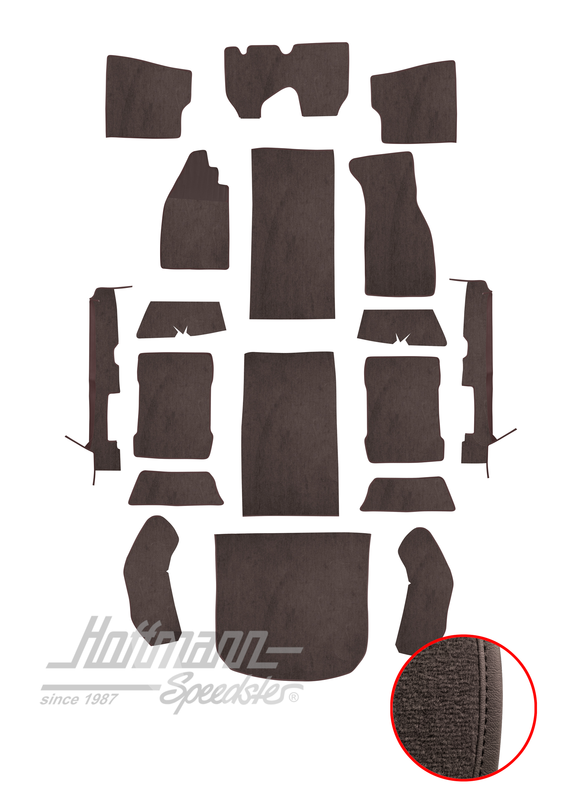 Carpet kit, Beetle Sedan, 8.72-, charcoal |  | 026-5822
