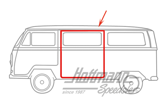 Sliding door seal, 8.67-, left | 214 843 791 | 090-6141