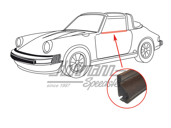 Seal, door window, Targa/Convertible, left                                                          