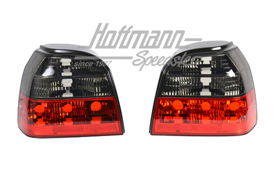 Tail lights, Golf 3, black/red/clear | RVG301RB | 219-4804