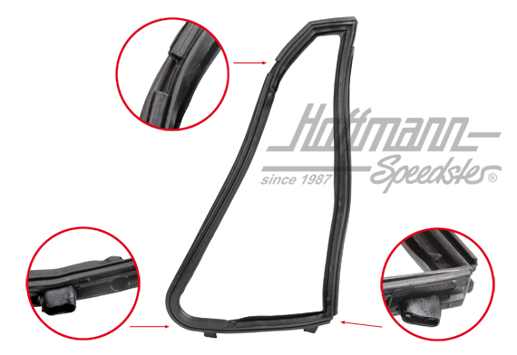 Vent-window seal, Targa, 65-76, left | 911 542 135 40 | 515-0948-01