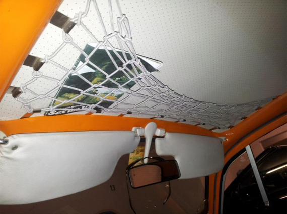 Luggage net, inside at the headliner, Beetle, brown                                                 