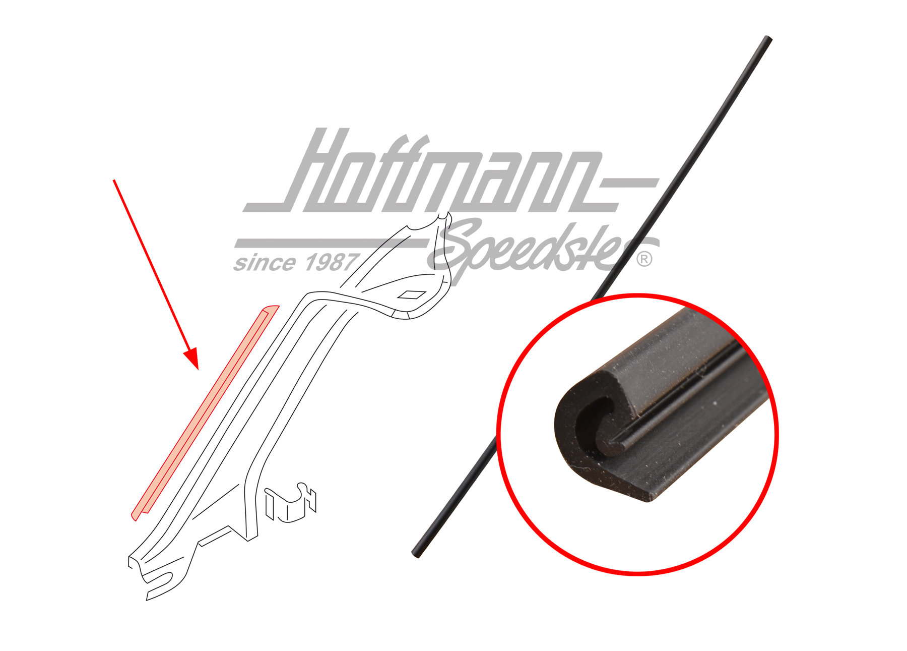 Seal, A-pillar, inner, Bus T4, 9.90-6.03, L/R | 7D0 867 249  01C | 408-1413