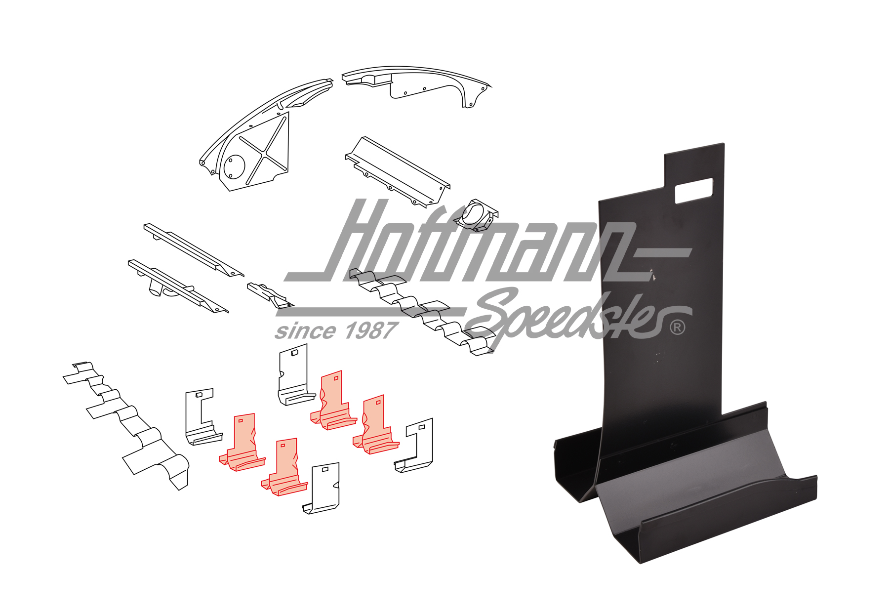 Heat deflector plate, middle, 911/964, 76-93 | 930 106 023 00 | 530-4030-10
