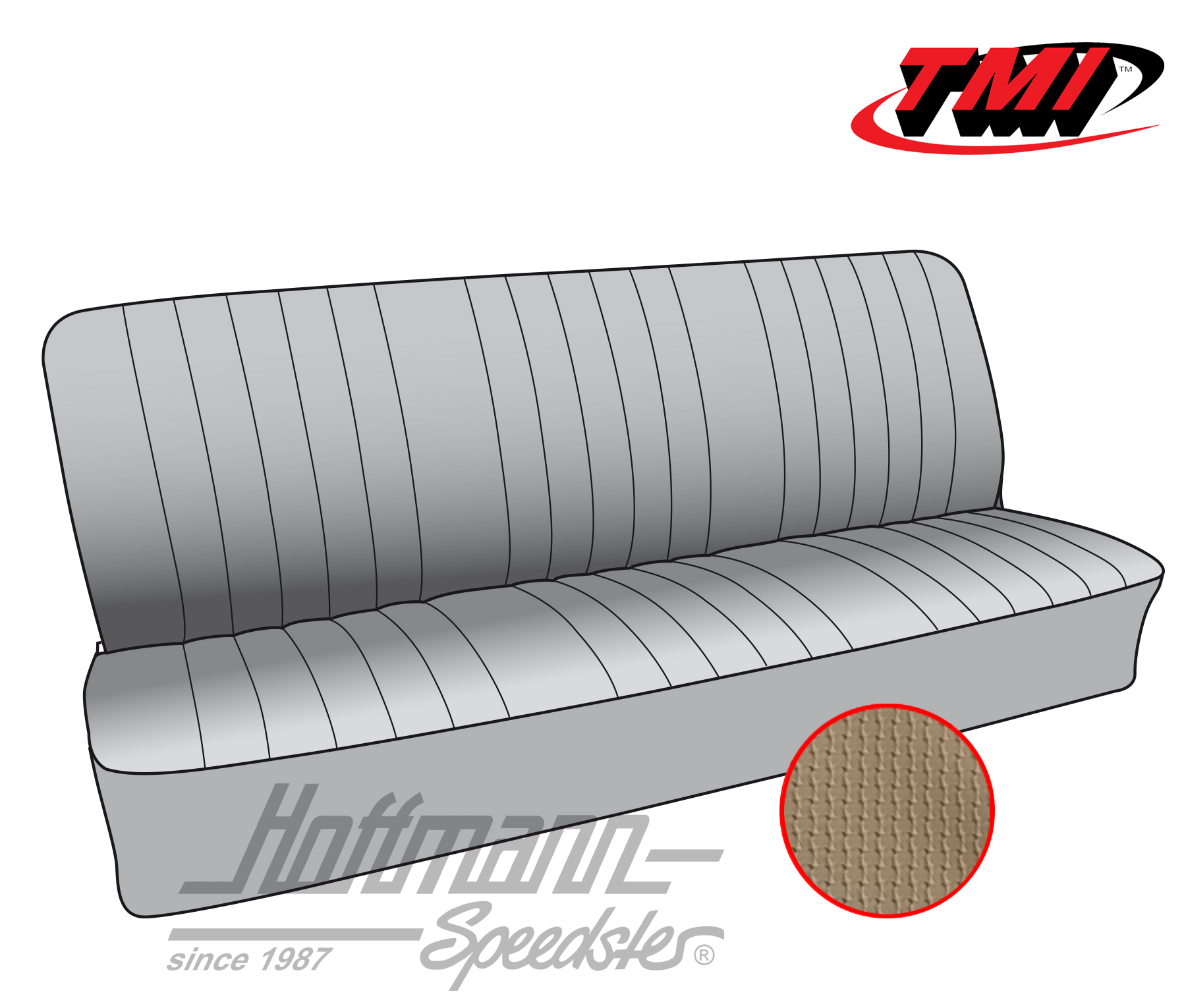 Seat upholstery, rear bench, 67-73, beige | 43-2122-04 | 098-0672-30