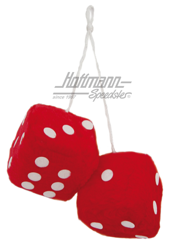 Fuzzy Dice, red, 6 x 6 cm | 368-RD 2.5 | 200-8003