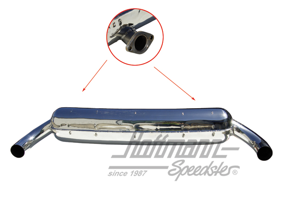 Sports exhaust, stainless steel, 2x70mm, 73-75 | 92.511SD | 520-3460